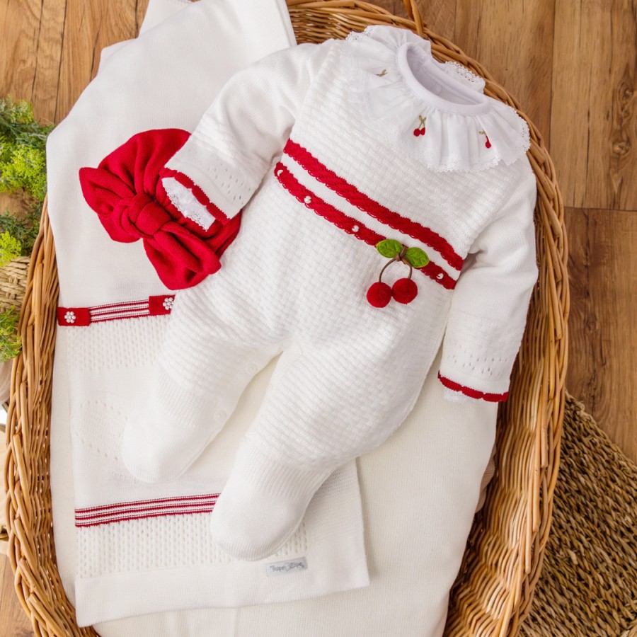  Saída de Maternidade Cerejinha - Branco e Vermelho